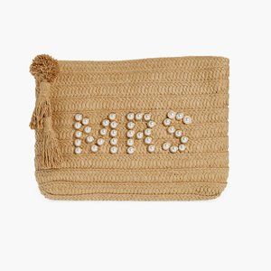 Mrs Pearly Bead Straw Clutch, BRAND NEW